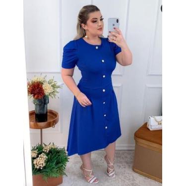 Imagem de Vestido Midi Plus Size Gabriela Moda Evangélica Feminina - MISS FLOWER