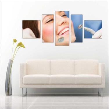 Imagem de Quadro Decorativo Dentista Consultórios Decoração Odontologia 5 Peças 