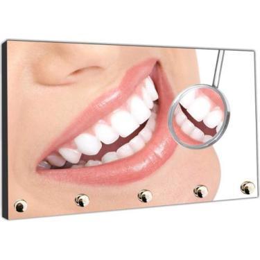 Imagem de Porta Chave Dentista Dente Consultórios Sorriso Organizador Chaveiros 