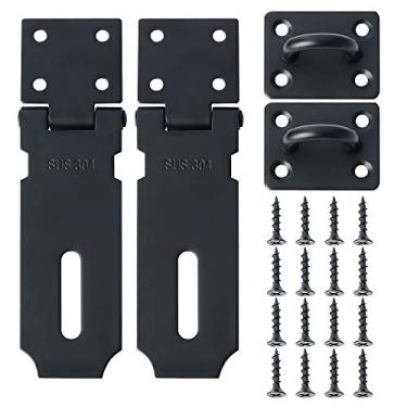 Imagem de Alise 2 fechaduras de porta, trava de ferrolho de segurança de aço inoxidável SUS 304 de 10 cm, com parafuso de fixação para portas externas, armário de janela, gaiola para animais de estimação, MS9B