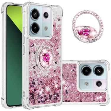 Imagem de Monwutong Capa de ajuste fino para Redmi Note 13 Pro 5G, capa de silicone com glitter líquido efeito areia movediça com suporte, capa de proteção de tela e câmera para Redmi Note 13 Pro 5G, WTZH ouro