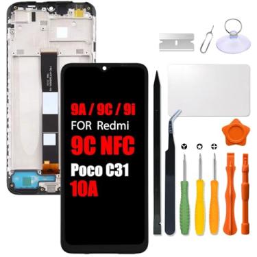 Imagem de Substituição para Xiaomi Redmi 9A | 9C | 9i | 10A | Tela LCD Poco C31 com moldura para Redmi 9AT | 9c NFC M2006C3LG M2006C3MG M2006C3LVG LCD Touch Screen Display Panel Digitalizador Assembly com kit