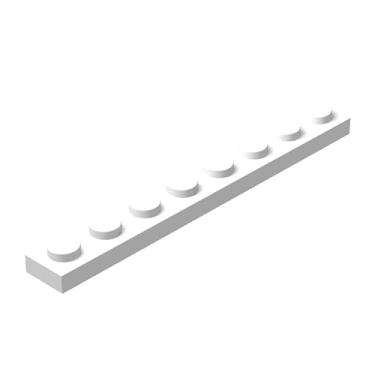 Imagem de Plwooyur Classic White Plates Bulk, White Plate 1x8, Building Plates Flat 100 Piece, Compatible with Lego Parts and Pieces: 1x8 White Plates(Color: White), M0659-23