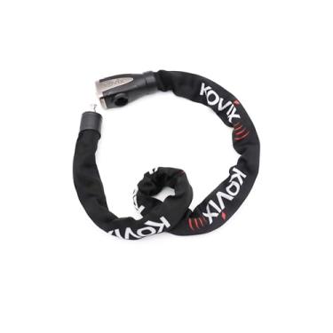 Imagem de KOVIX Corrente de bloqueio de motocicleta KCL8-120 de 15/16 polegadas x 1,1 m de comprimento, sem cortar, com alarme, à prova d'água, aço antifurto, à prova d'água, trava de corrente de aço inoxidável