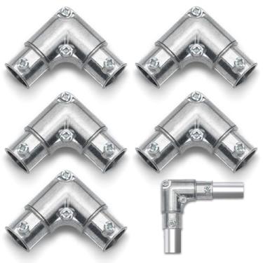 Imagem de Loyzen 3/10.2 cm EMT para EMT 90 graus de canto interno puxando cotovelos, parafusos de ajuste de acessórios de conduíte EMT; kit de tubo elétrico metálico fundido zinco fundido acoplamento de canto