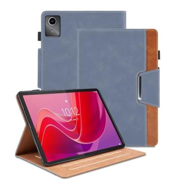 Imagem de Capa para Lenovo Tab M11 (TB-330FU/TB-331FC)/Tab K11 LTE 11 polegadas 2024 - capa com suporte de visualização em vários ângulos com bolso, capa fólio de couro PU com fecho magnético, capa para tablet