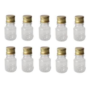 Imagem de Kit 100 frascos pet plástico redondo 10ml tampa dourada - Deposito Ess