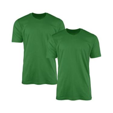 Imagem de Kit 2 Camisetas AMGK Masculina Lisa Básica 100% Algodão, Masculino, P,