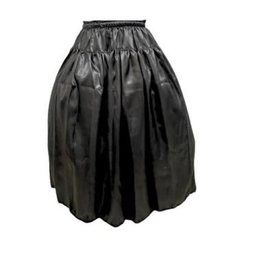 Imagem de Saia Umbanda Candomblé Feminina Cetim Preta Saia de Ração Saia  Terrei