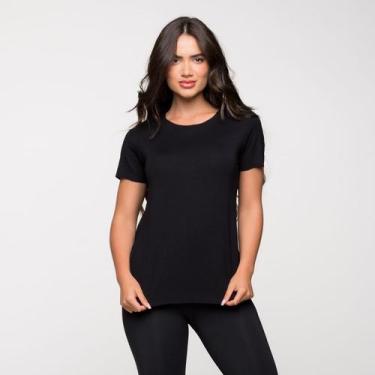 Imagem de Blusa Fitness Academia Feminina Básica Preta Classic - LOT FITNESS COM