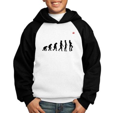 Imagem de Moletom Infantil Evolução da Futebolista - Foca na Moda, Branco, Preto