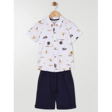 Imagem de Conjunto Curto Infantil Para Menino - Branco - Alakazoo
