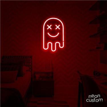 Imagem de luminaria letreiro Neon Led Fantasma 50x30 luminoso decoração p/ selfi