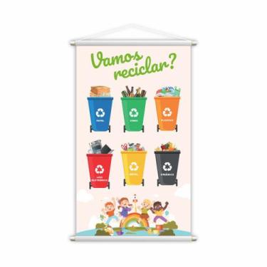 Imagem de Banner Vamos Reciclar Coleta Seletiva Pedagógico 60x40cm - PlimShop