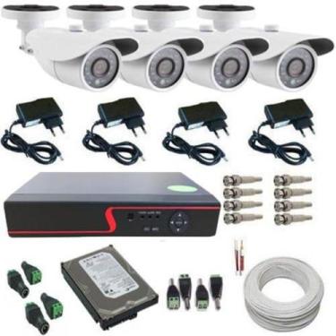 Imagem de Kit Monitoramento 4 Câmeras Digitais HD Infravermelho DVR 4 Canais - L