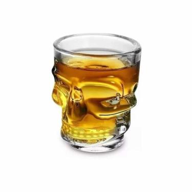 Imagem de Copo vidro dose shot caveira 50ml cachaça tequila grosso - Rio Tijucas