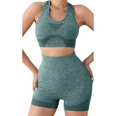 Imagem de Conjunto Academia Feminino Top e  Shorts Levanta Bumbum Cores Sortidas