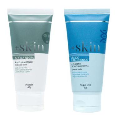 Imagem de Kit Creme Facial Acido Hialurônico e Mascara Argila Negra 60g  Skincar