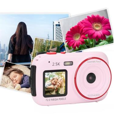 Imagem de Câmera Digital Pequena 2,5K, Câmera Anti-vibração Com Zoom Digital 72MP e Zoom Digital 16X Com Tela Dupla, Câmeras Selfie Portáteis 750mAh Sensíveis à Luz Automática para