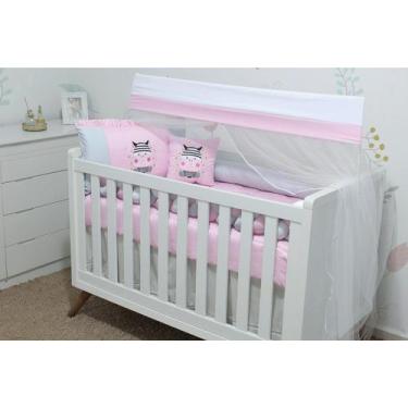 Imagem de Kit de Berço Encanto 07 Peças - Bebê & Enxoval, Zebra Rosa