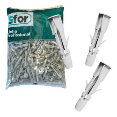 Imagem de Kit 500 Peças de Bucha 10mm Pacote Sfu Sfor Tijolo Bloco Com Aba