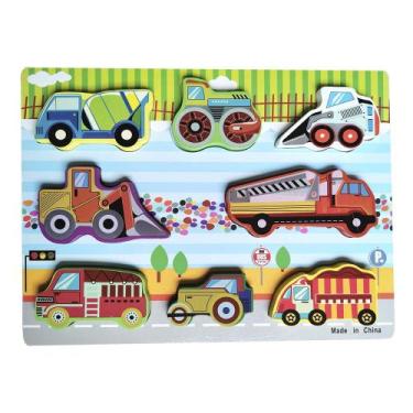 Imagem de Brinquedo didático de madeira transportes coloridos - Quero Presentear
