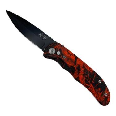 Imagem de Canivete Automático 21cm - Vermelho Camuflado - Com Trava - Xingu, XV3