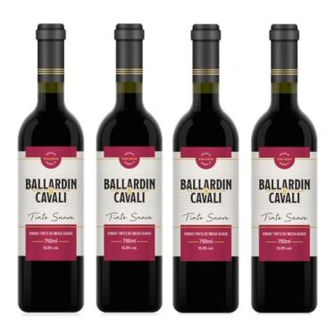 Imagem de Kit 4 Un Vinho Tinto Suave Ballardin & Cavali 750 ml