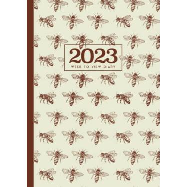 Imagem de 2023 A4 Week to View Diary | Classic Busy Bumble Bees On Cream: UK Weekly & Monthly Planner (UK Holidays. Vision Board. Goals. Lists. Moon Phases) ... Appointment Diaries and Books - Large