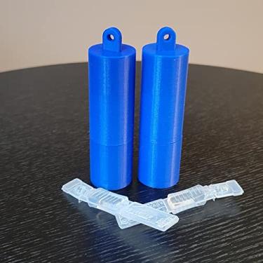 Imagem de Suporte para frasco de colírio de bolso e estojo de transporte - comporta um (1) frasco de colírio de uso único - perfeito para carregar no bolso, bolsa/embreagem, bolsa escolar - dois (2) pacotes -