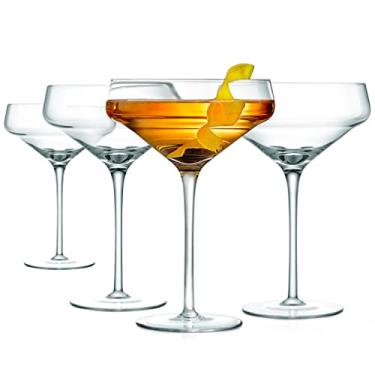 Imagem de Conjuntos de copos de cristal Martini, ultra transparente, elegante par de taças de vinho cristalinas, seguro para lava-louças, ótimo para jantar, festas, casamento e ocasiões elegantes, diâmetro