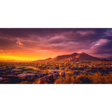 Imagem de AWERT Vinil de fundo de terrário com sol e deserto de 183 x 40,6 cm, montanha, oásis, Gobi, réptil, habitat