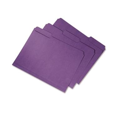Imagem de 7530015664133, pastas de arquivo recicladas, letra dupla de corte 1/3, roxo, 100/caixa