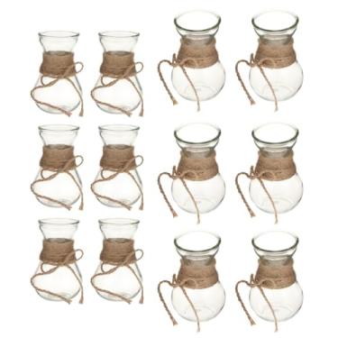 Imagem de Kuntesetty Vasos de Flores Transparentes, Decoração para Casa, Uso Múltiplo, Arranjo de Flores Moderno, Recipientes Decorativos para Decorações de Mesa, Escritór, 12x com corda, Tamanho real