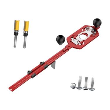 Imagem de Fenteer Suporte de ranhura de fresagem de roteador Gabinete de ferragens Gabarito de roteador Ferramenta de gabarito de roteador Círculo de corte Gabarito, Fivela Invisível