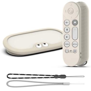 Imagem de AGENTNANO Capa de silicone 2 em 1 para Google TV Streamer 4K e controle remoto com cordão - antiderrapante/à prova de choque - damasco