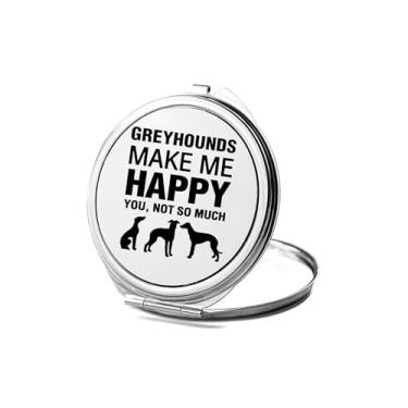 Imagem de Espelho compacto Greyhounds, presente de galgos, espelho fotográfico Make Me Happy Greyhounds, espelho de maquiagem de viagem pequeno espelho portátil, espelho de bolso portátil, ideia de aniversário