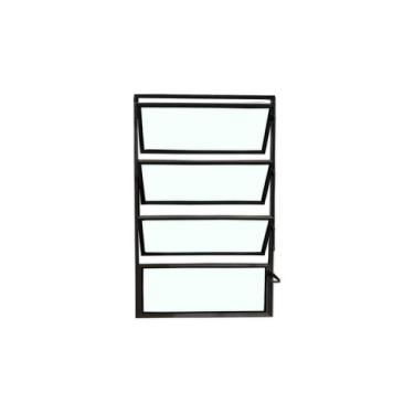 Imagem de Vitro Basculante Alumínio Preto 1 Seção 80 X 60 Linha Esmeralda Brecor