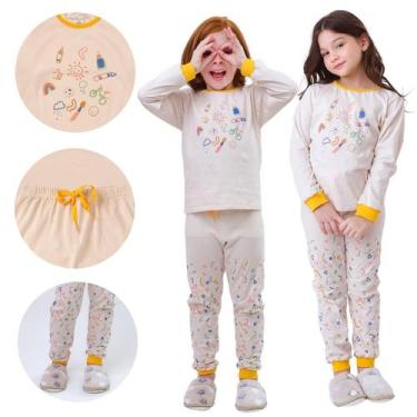 Imagem de Pijama infantil Unissex para Meninos ou Meninas, conjunto de roupas, m