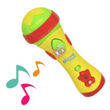 Imagem de Meu Primeiro Microfone Infantil com Luz e Sons Musicais Diversão Garan