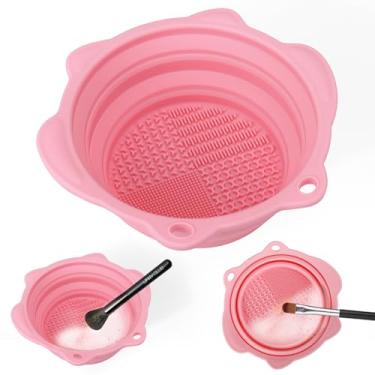 Imagem de Vodolo Tapete de limpeza de pincel, tigela de limpeza de pincel de silicone dobrável, ferramenta de limpeza portátil para pincel, acessórios de artistas de pintura