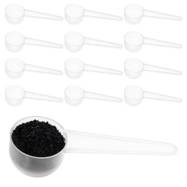 Imagem de 12 colheres medidoras de plástico colher de café colher de chá (20 cc | 1 colher de sopa | 20 ml) colheres de leite em pó de proteína com cabo longo para medir café
