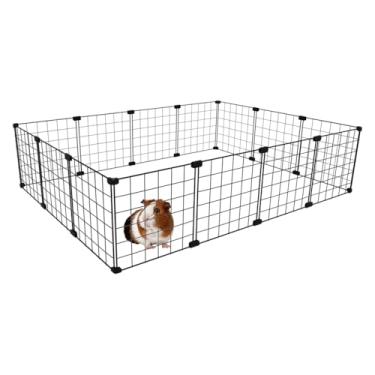 Imagem de Cercado Pet para Porquinho da Índia 90x120cm com 30cm Altura Simples Tela Aramada Malha de 5cm (Branco)