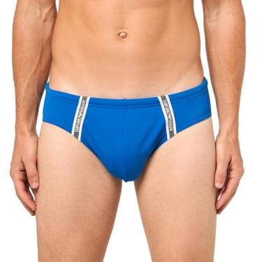 Imagem de Emporio Armani Cueca masculina clássica de natação com logotipo padrão, ultramarino, Ultramarino, XG
