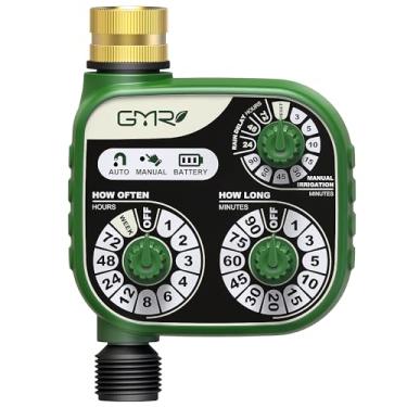 Imagem de Temporizador de irrigação, temporizador de água para mangueira de jardim, temporizador de mangueira de 3 mostradores para irrigação com giro de latão, temporizador de irrigação programável para