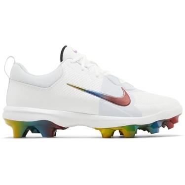Imagem de Nike Chuteiras de beisebol Force Trout 9 Pro MCS (FB2908-001, preto/branco-antracite-cinza frio), Branco/arco-íris, 12