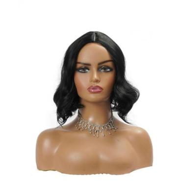 Imagem de Peruca Curta Corte Mide Bob Uso Diario Preta - Gm Hair