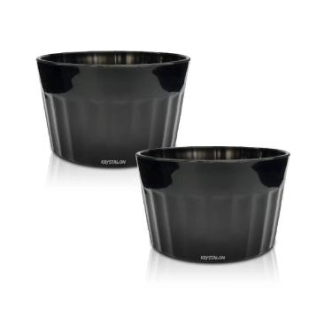 Imagem de Kit 2 Ramequins Preto Polipropileno - Ramequim Krystalon