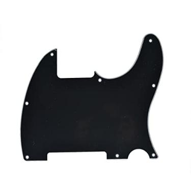 Imagem de KAISH Placa de raspar de guitarra em branco com 8 furos para Telecaster Esquire, preta, 3 camadas
