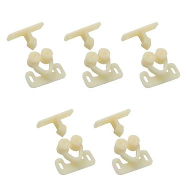 Imagem de JCBIZ 5 peças de fivela branca clipe de nylon fechos de porta de armário acessórios de móveis clipe de contas de toque clipe de porta antiga trava forte pequeno clipe magnético